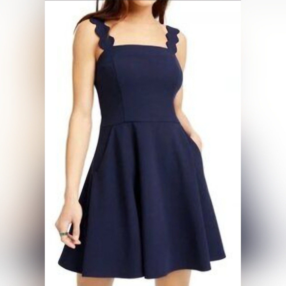 City Vibe Juniors Navy Blue Formal Pockets Dress Size 7